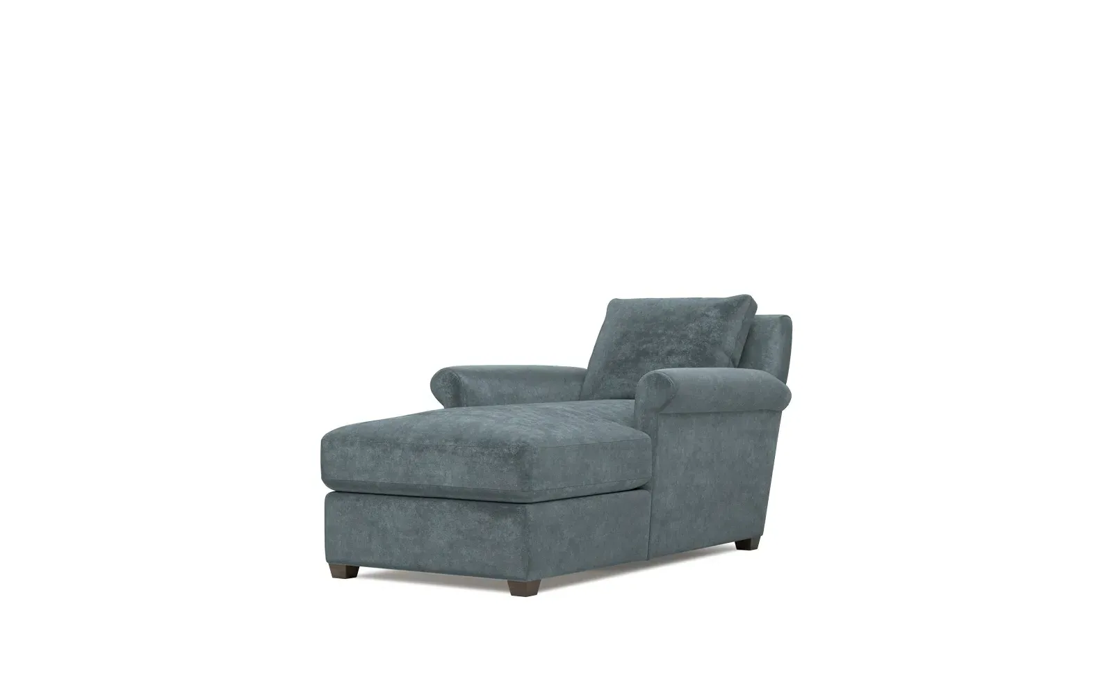 Ameerah Chaise Lounge - Slate Blue, Velvet