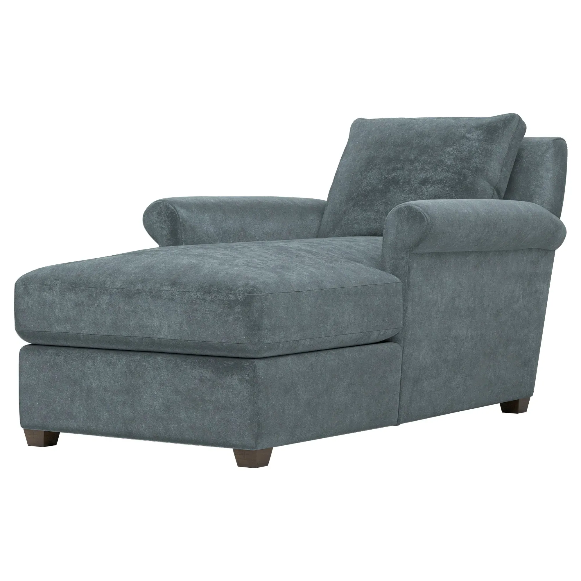 Ameerah Chaise Lounge - Slate Blue, Velvet