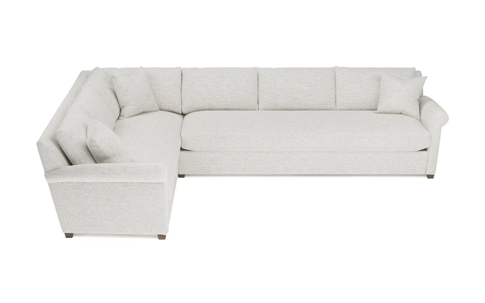 Ameerah L-Shaped Corner Sectional - Heathered Ivory