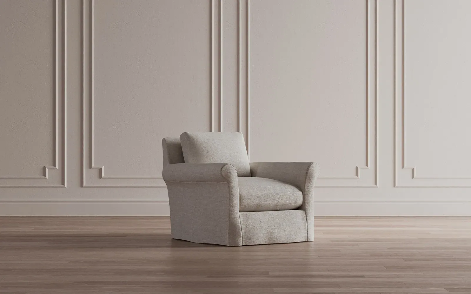 Ameerah Textured Weave Slipcovered Chair - Fog