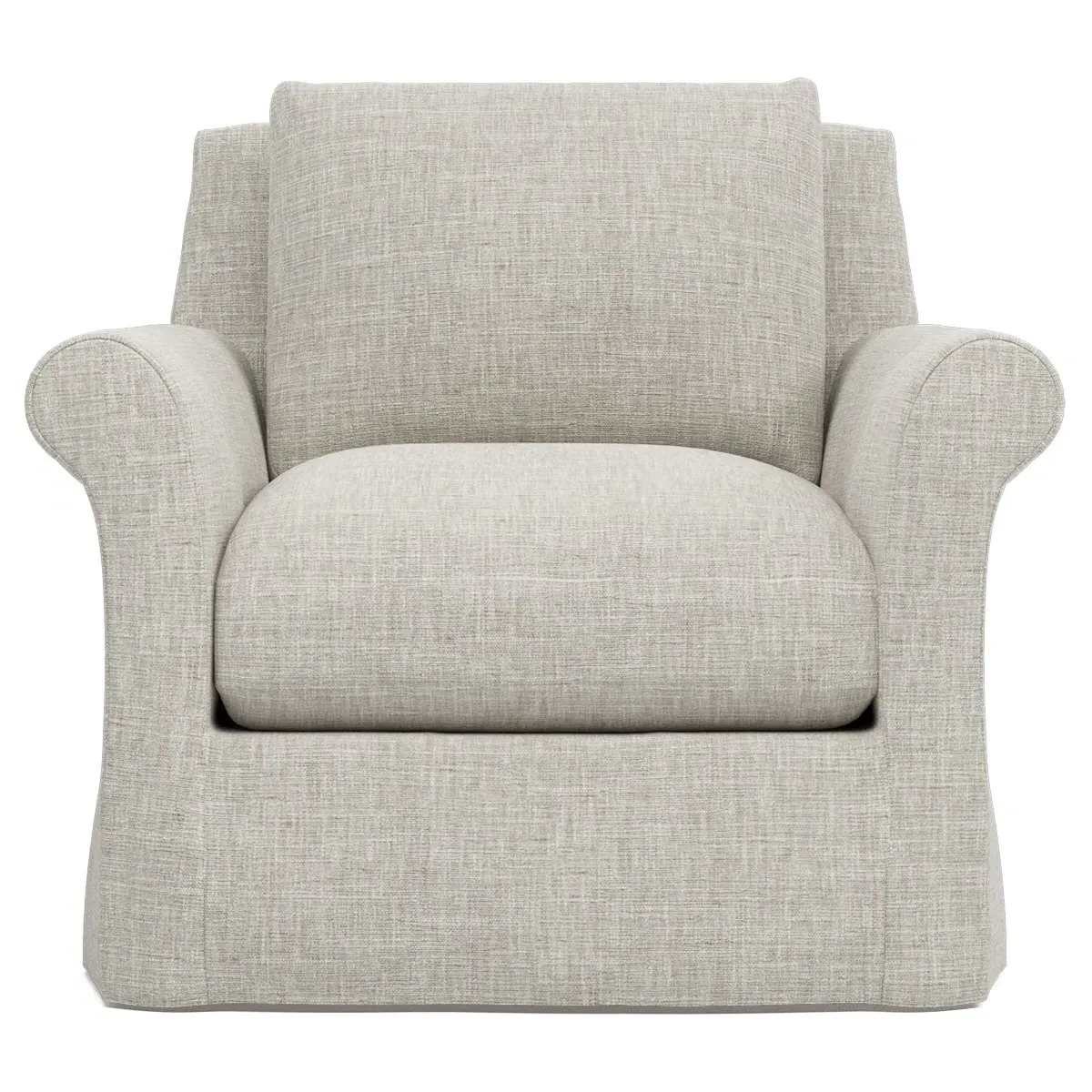 Ameerah Textured Weave Slipcovered Chair - Fog