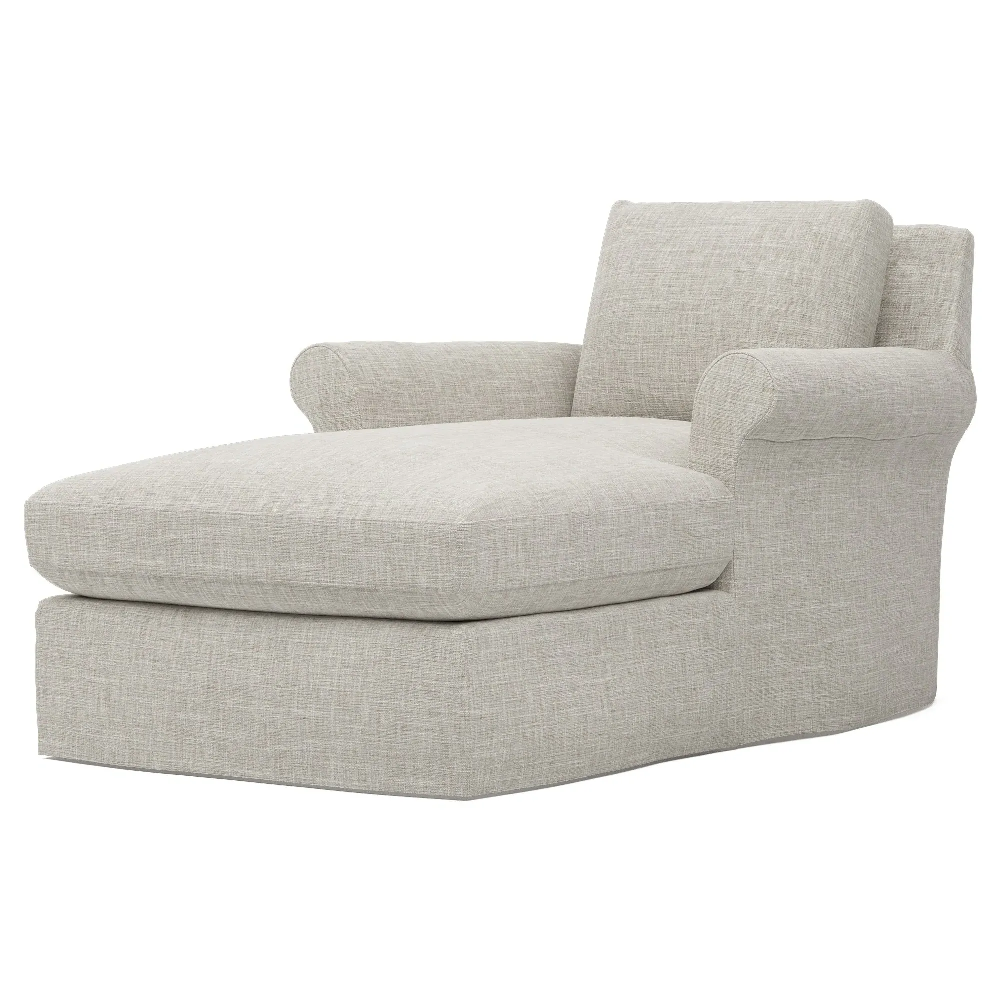 Ameerah Textured Weave Slipcovered Chaise - Fog