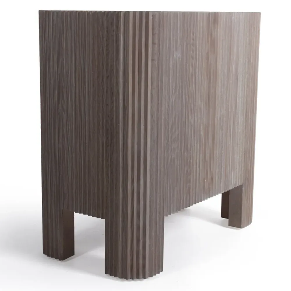 Amelia 3 Drawer Nightstand - Brown, French Oak