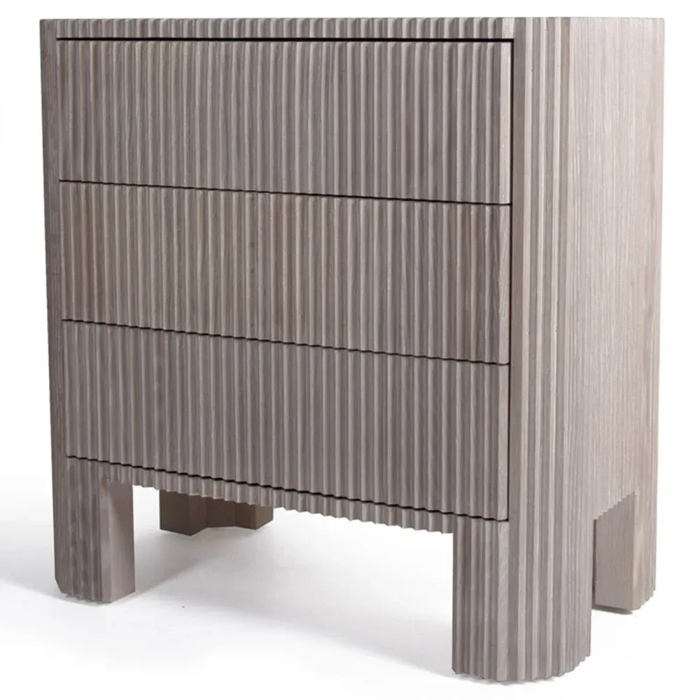 Amelia 3 Drawer Nightstand - Brown, French Oak image