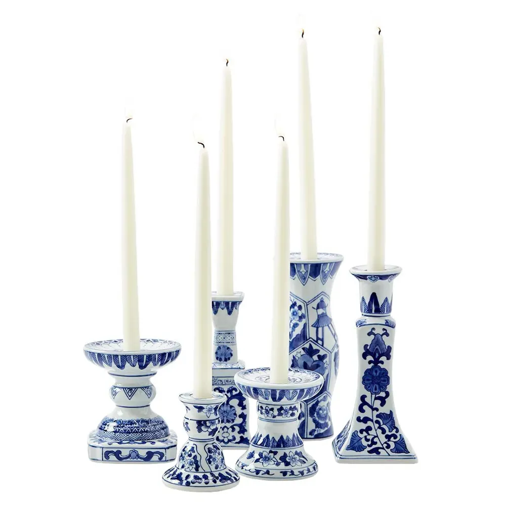 Amelia Candleholder Set - Blue, Ceramic