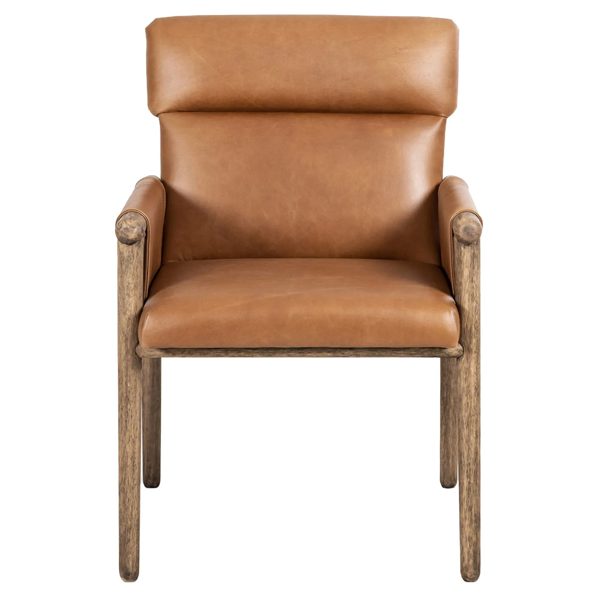 Amelia Dining Arm Chair - Brown, Leather image