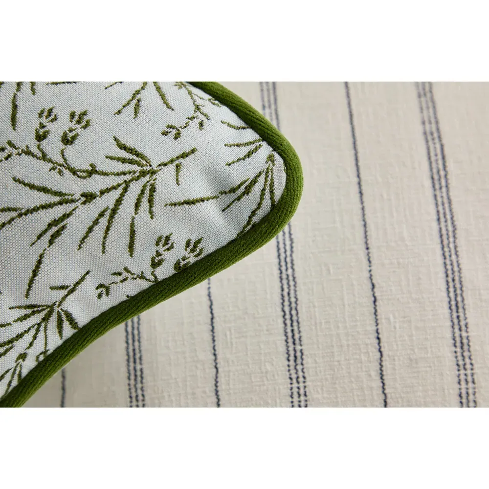 Amelia French Lumbar Pillow - Green, Sunbrella Acrylic