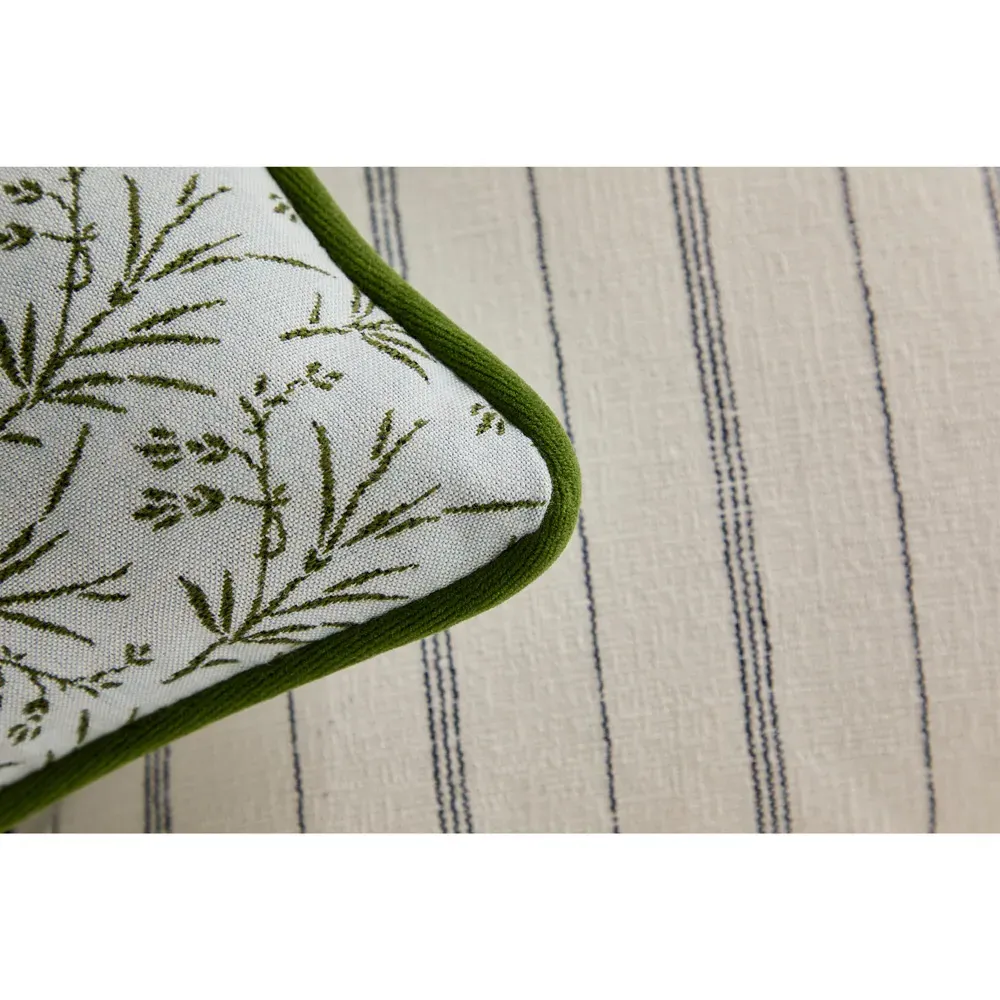 Amelia French Lumbar Pillow - Green, Sunbrella Acrylic