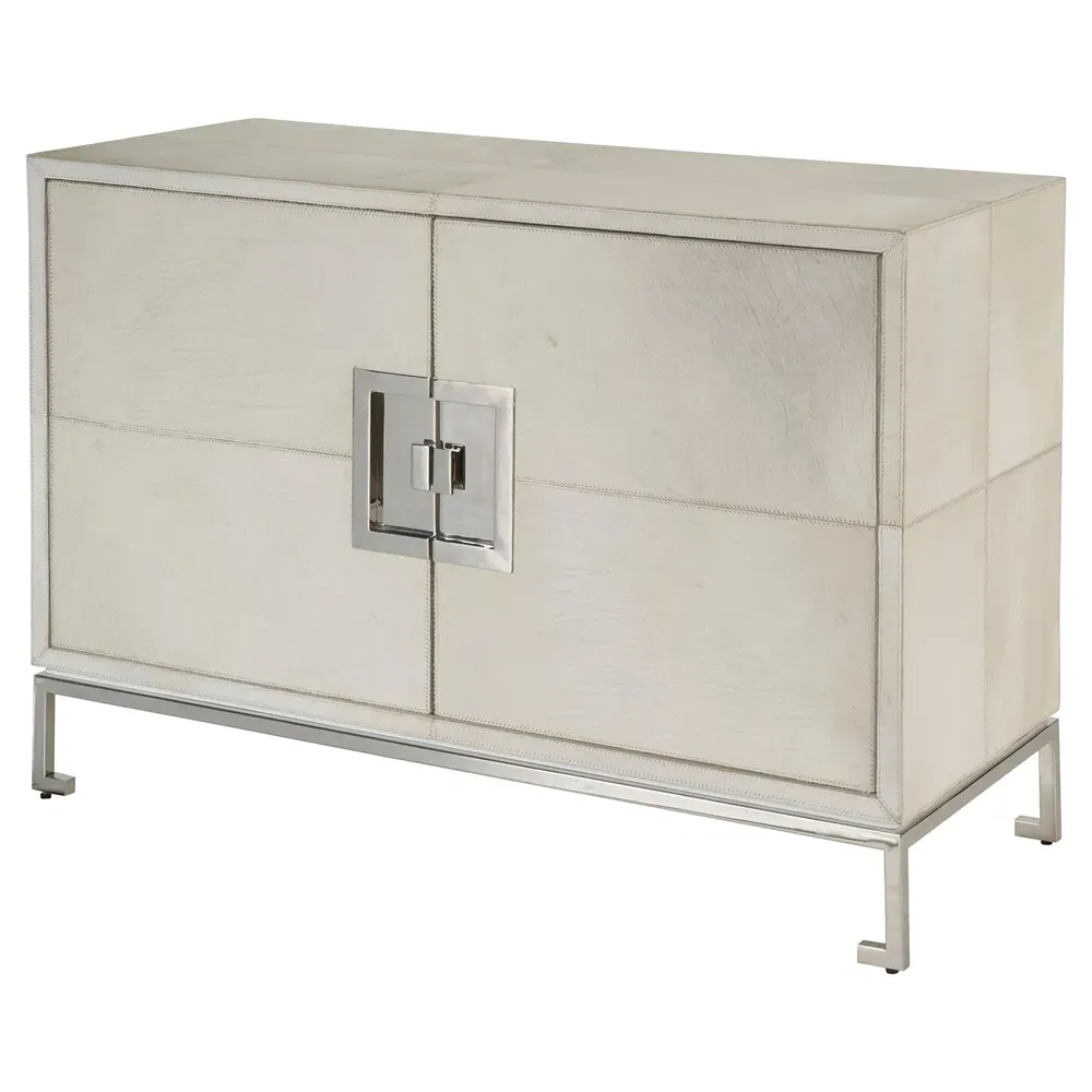 Amelia Media Cabinet - Grey, Hair On Hide