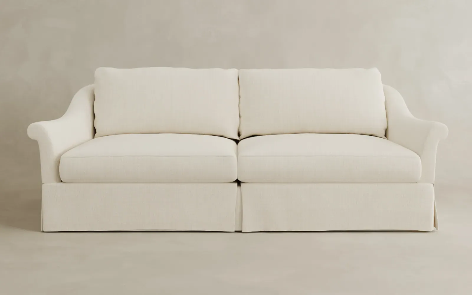 Amelie 3-Seater Slipcovered Sofa - Stone