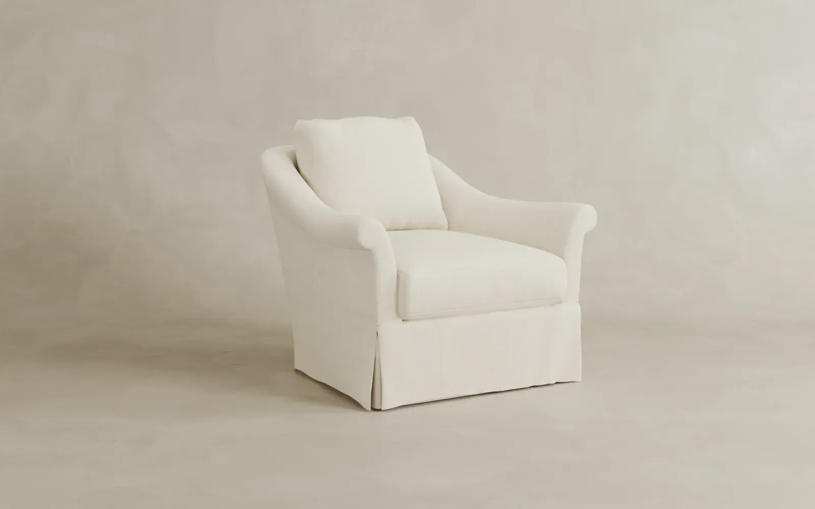 Amelie Slipcovered Swivel Chair - Chalk