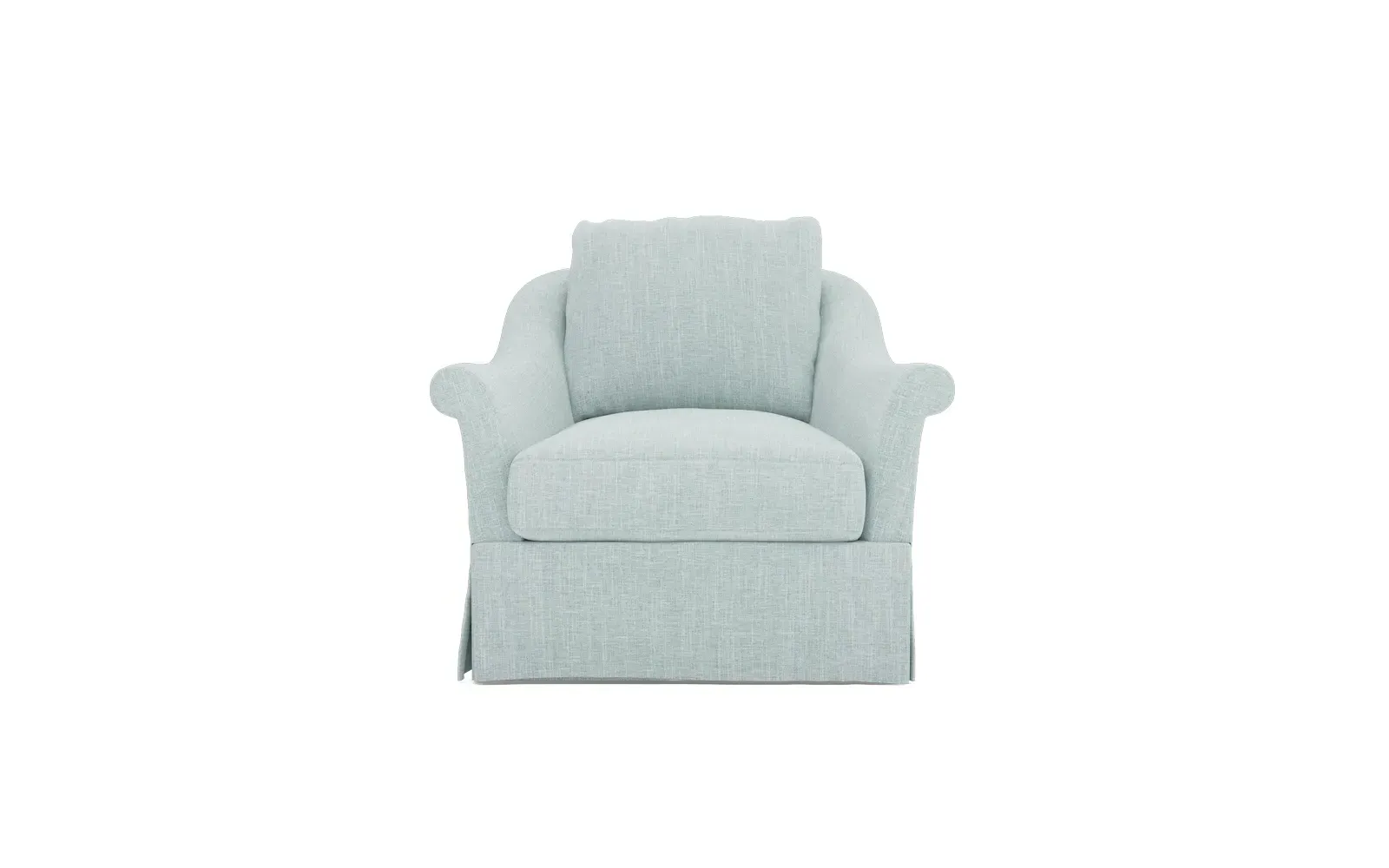 Amelie Slipcovered Swivel Chair - Coastal Sky