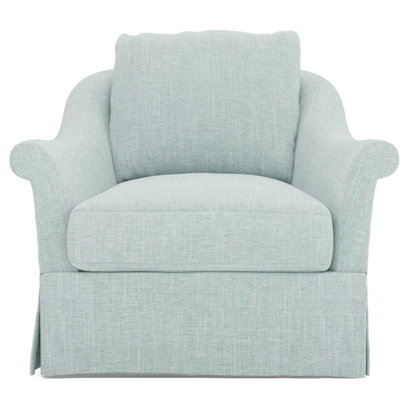 Amelie Slipcovered Swivel Chair - Coastal Sky image