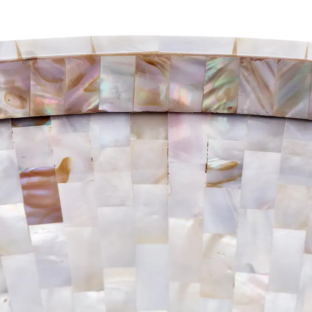 Amelienne Round Decorative Tray - Grey, Mother of Pearl