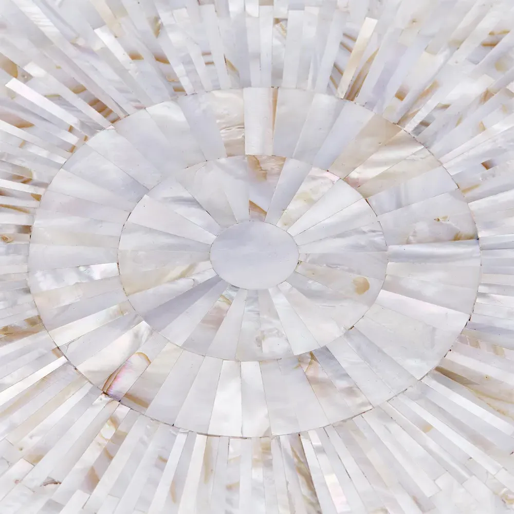 Amelienne Round Decorative Tray - Grey, Mother of Pearl