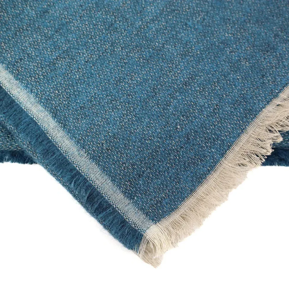Amia Woven Throw Blanket - Blue, Linen