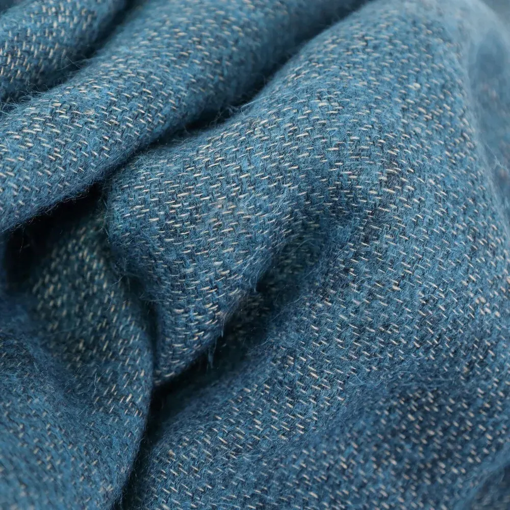 Amia Woven Throw Blanket - Blue, Linen