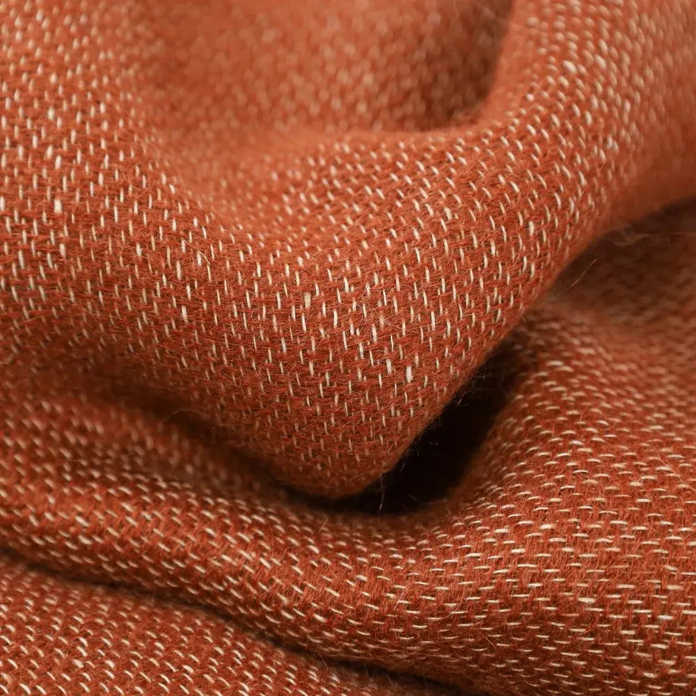 Amia Woven Throw Blanket - Orange, Linen