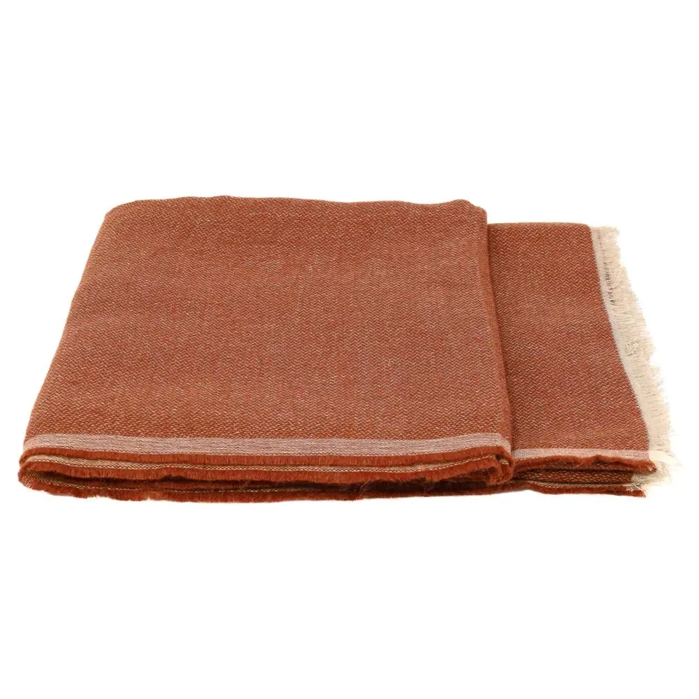 Amia Woven Throw Blanket - Orange, Linen image