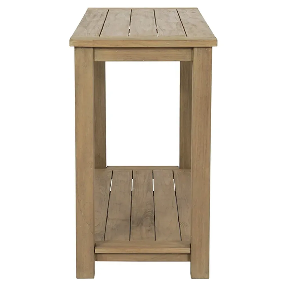 Amina 2 Tier Outdoor Console Table - Brown, Teak