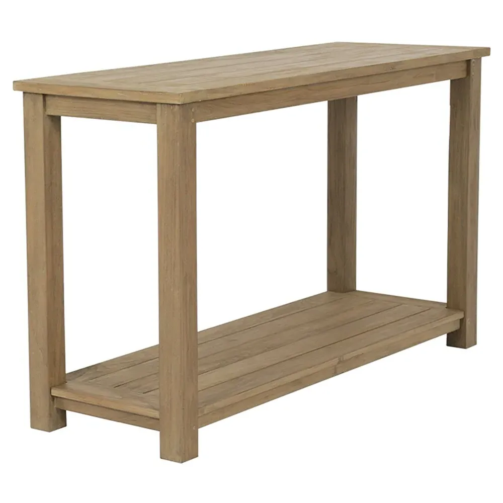 Amina 2 Tier Outdoor Console Table - Brown, Teak