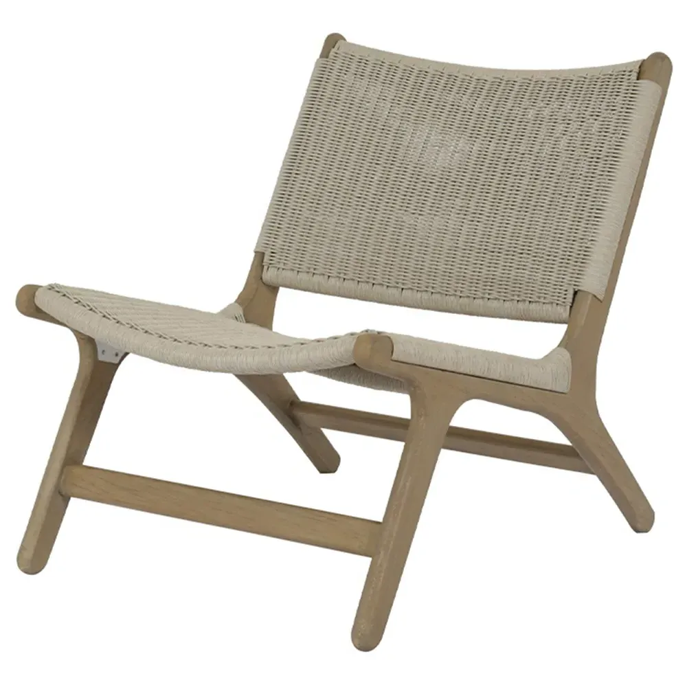 Amina Coastal Outdoor Accent Chair - Grey, Teak