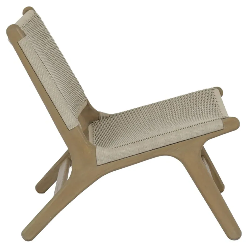 Amina Coastal Outdoor Accent Chair - Grey, Teak