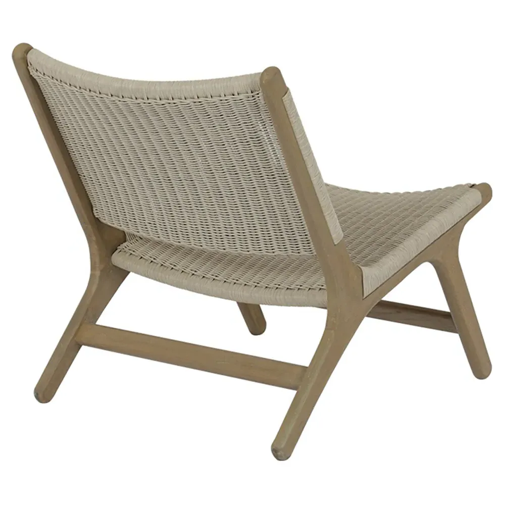 Amina Coastal Outdoor Accent Chair - Grey, Teak