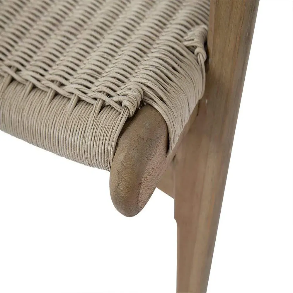 Amina Coastal Outdoor Accent Chair - Grey, Teak