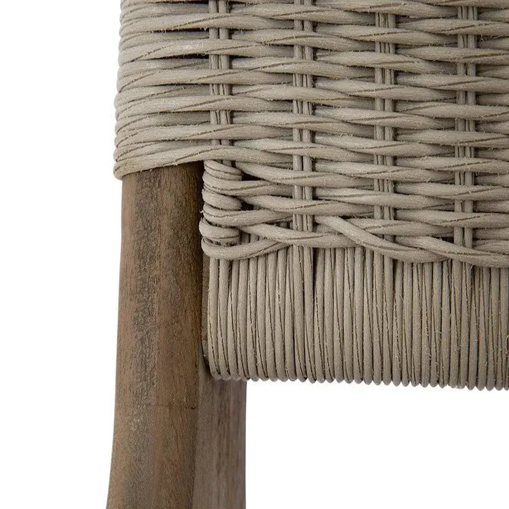 Amina Coastal Outdoor Accent Chair - Grey, Teak