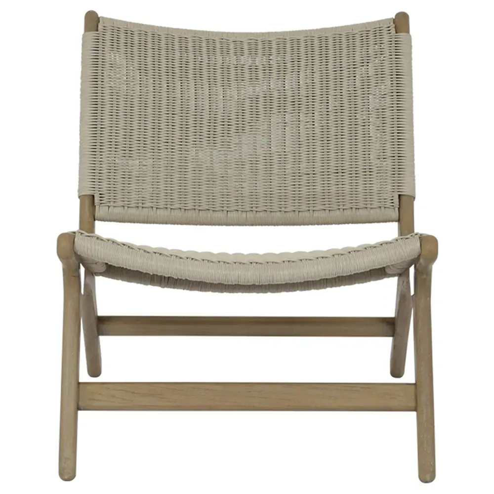Amina Coastal Outdoor Accent Chair - Grey, Teak image