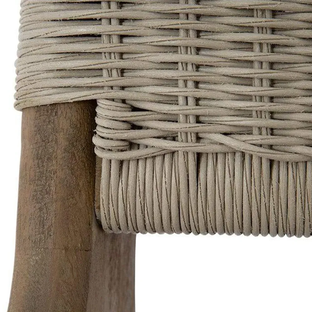 Amina High Back Outdoor Lounge Chair - Grey, Teak