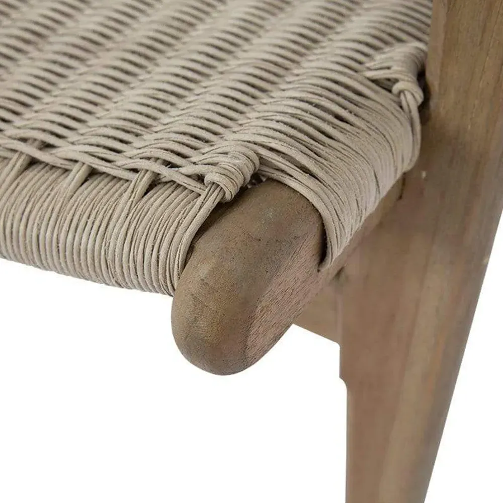 Amina High Back Outdoor Lounge Chair - Grey, Teak