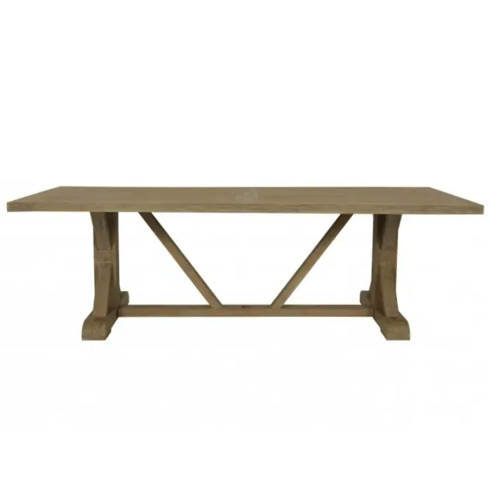 Amina Large Rectangular Outdoor Dining Table - Brown, Teak