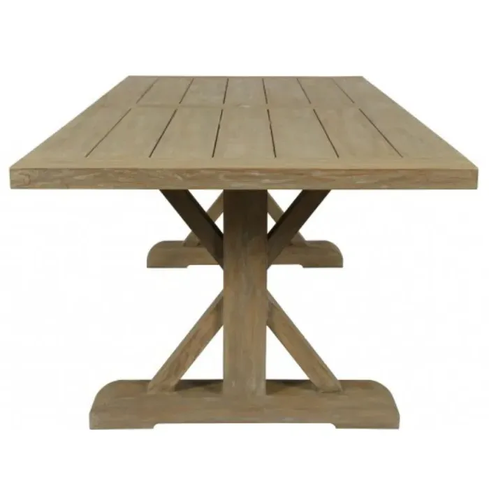 Amina Large Rectangular Outdoor Dining Table - Brown, Teak