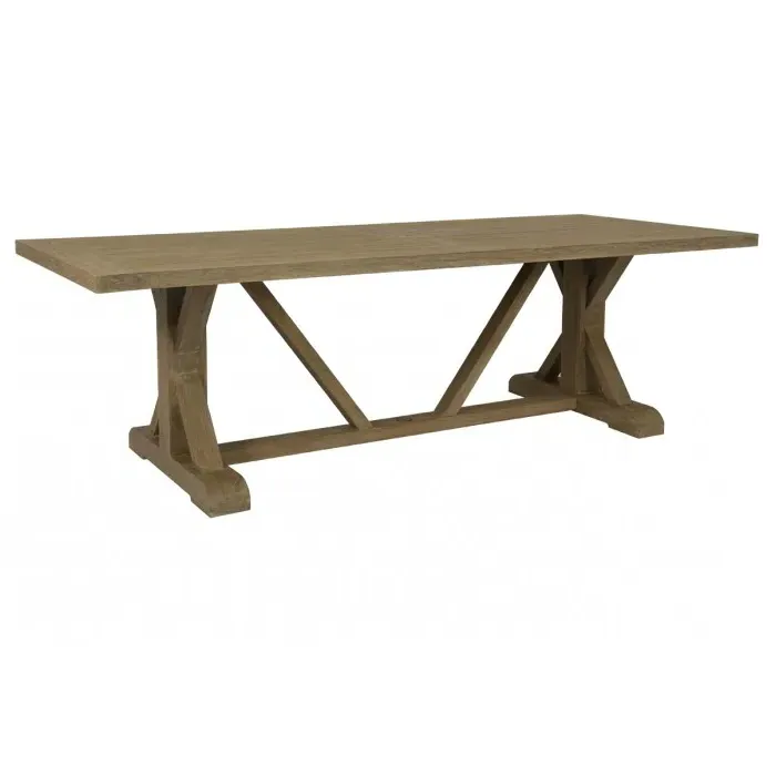 Amina Large Rectangular Outdoor Dining Table - Brown, Teak