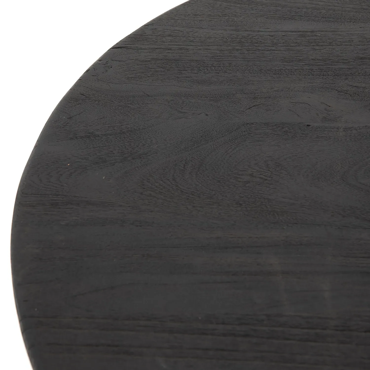 Amina Round Coffee Table - Black, Reclaimed Wood