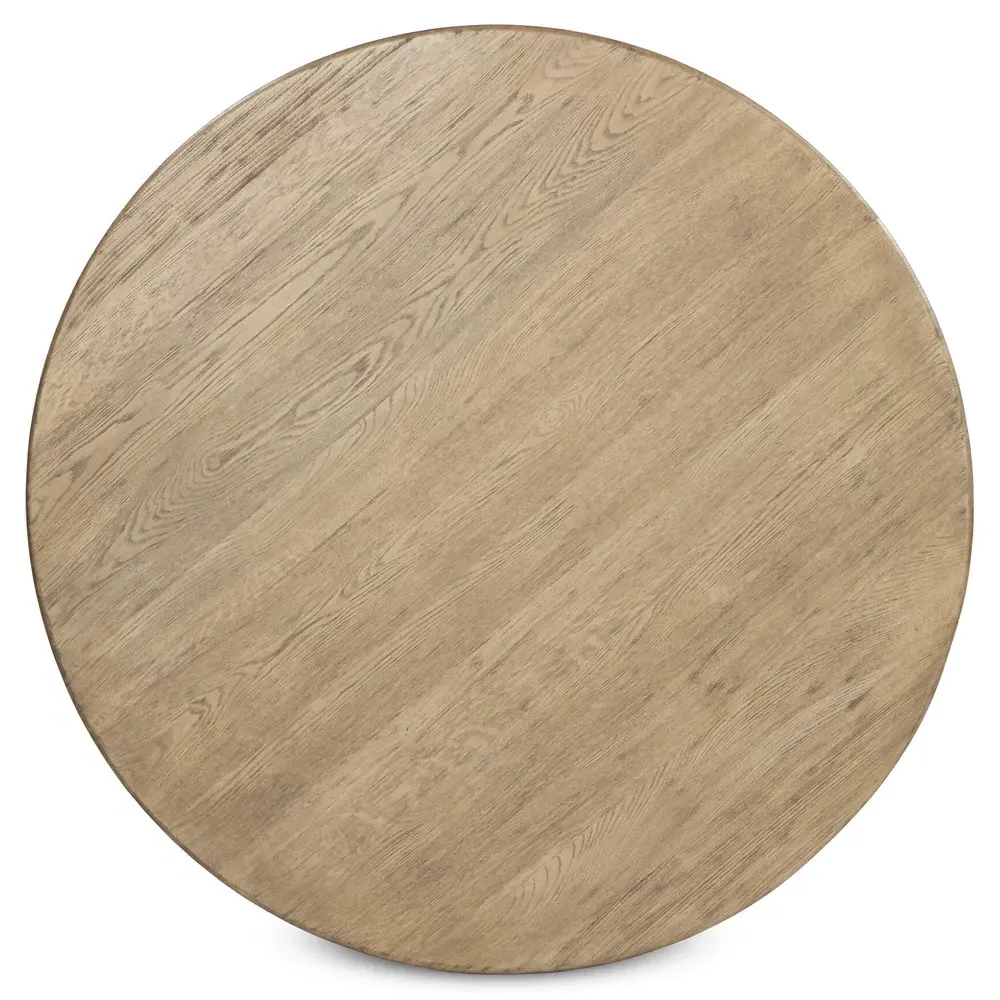 Amina Round Coffee Table - Brown, Oak Wood