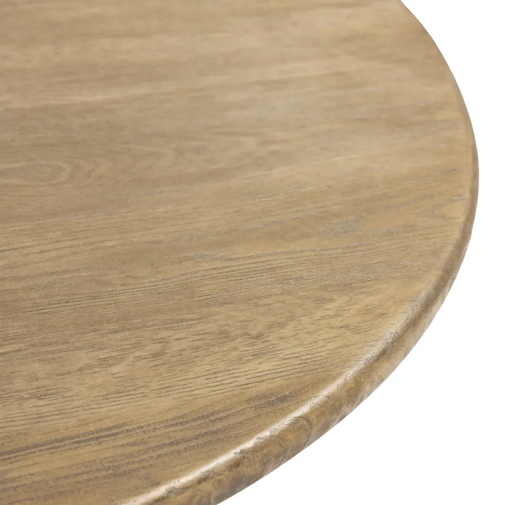 Amina Round Coffee Table - Brown, Oak Wood