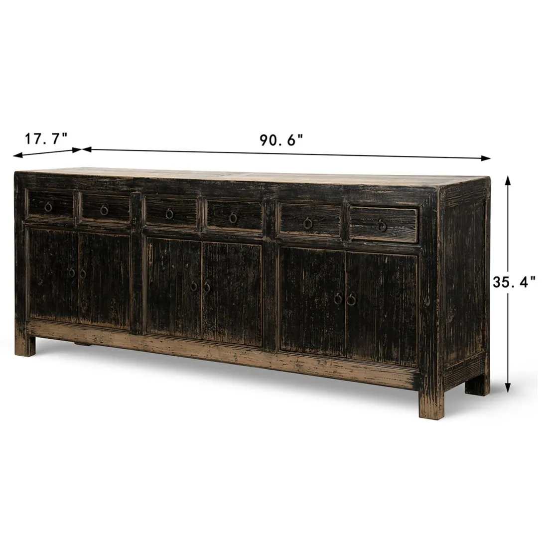 Aminah Sideboard - Black, Pine Wood