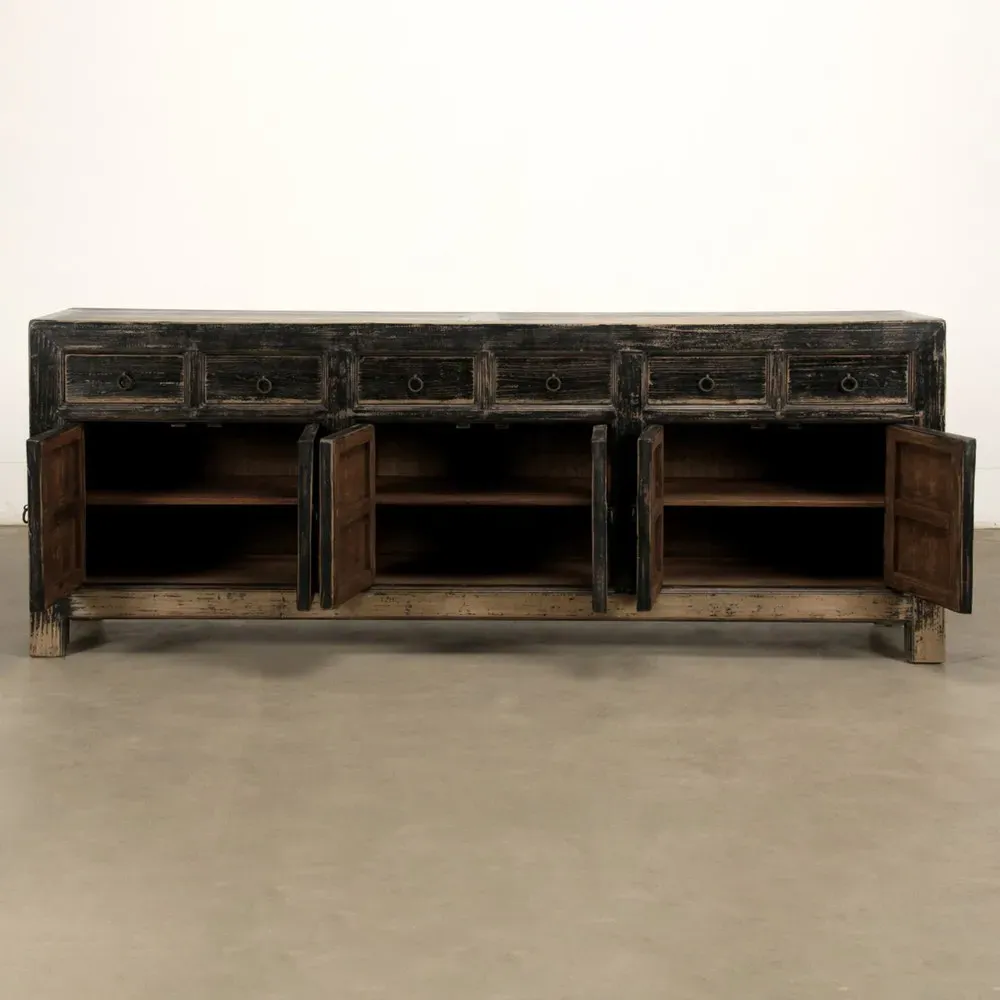 Aminah Sideboard - Black, Pine Wood