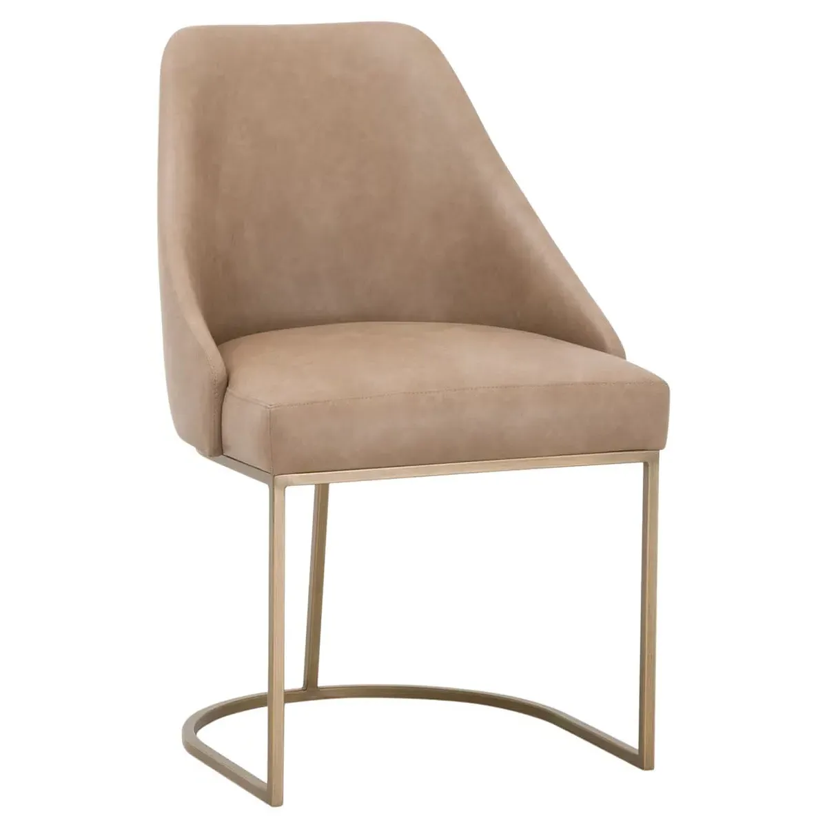 Amir Dining Side Chair Set of 2 - Brown, Vegan Leather