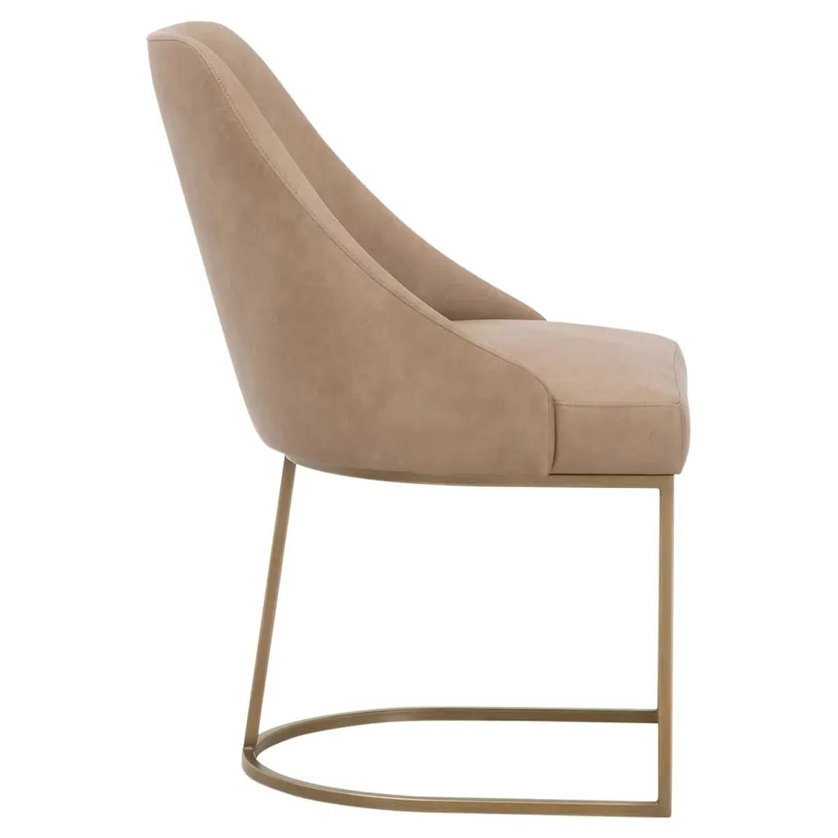 Amir Dining Side Chair Set of 2 - Brown, Vegan Leather