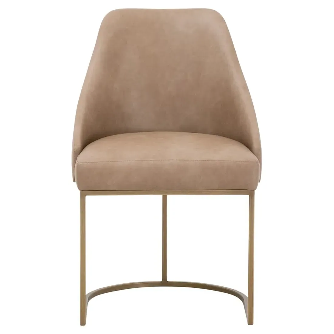 Amir Dining Side Chair Set of 2 - Brown, Vegan Leather