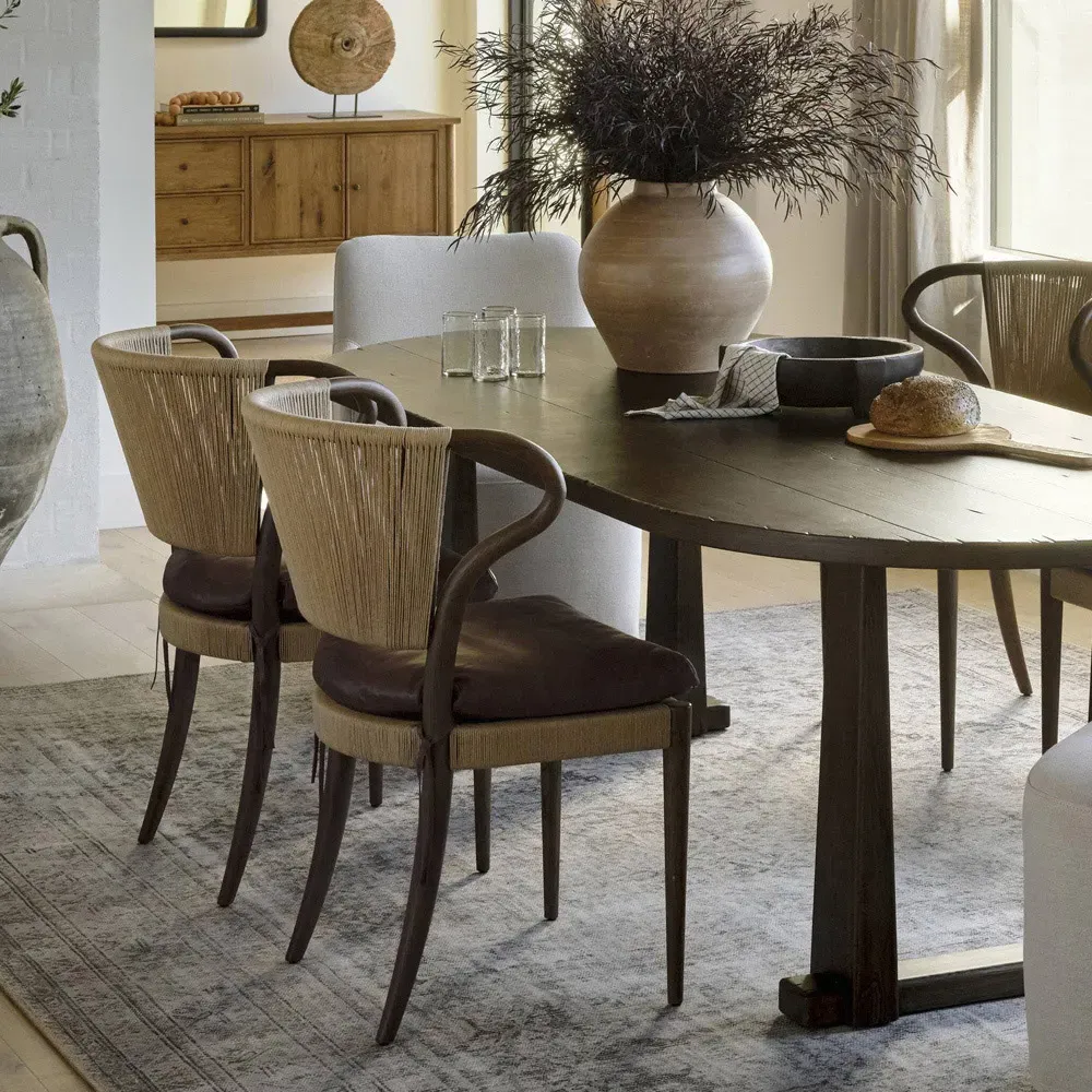 Amira Dulane Armless Dining Chair - Mahogany, Oak