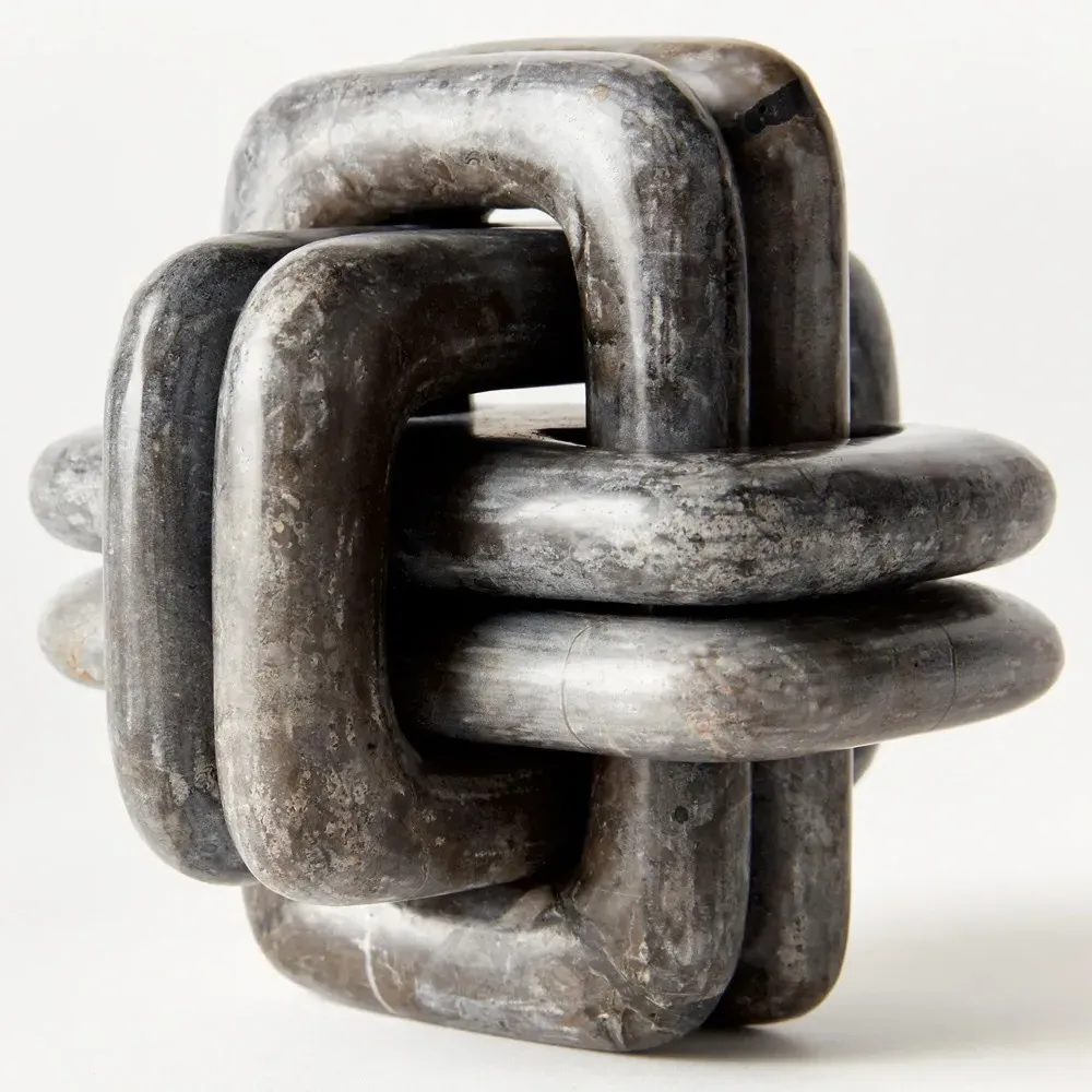 Amira Knot Decorative Sculpture - Grey, Marble