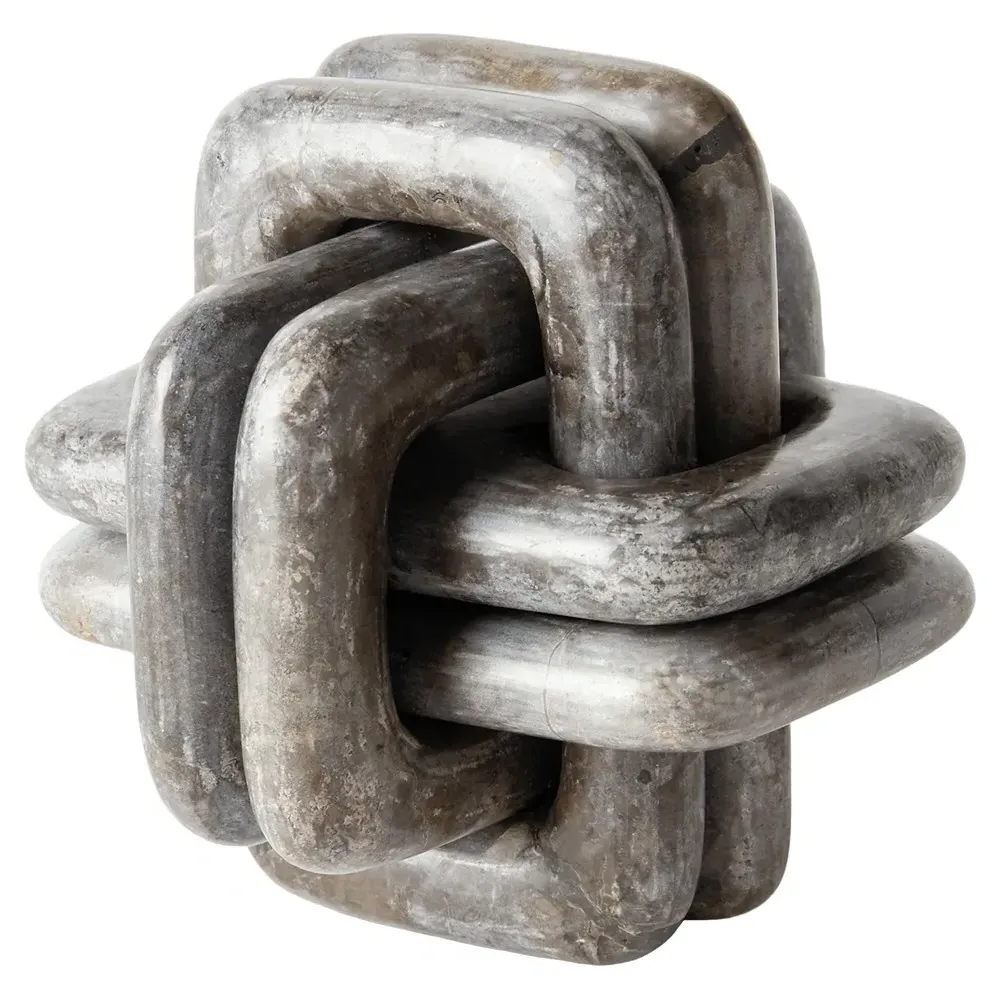 Amira Knot Decorative Sculpture - Grey, Marble image