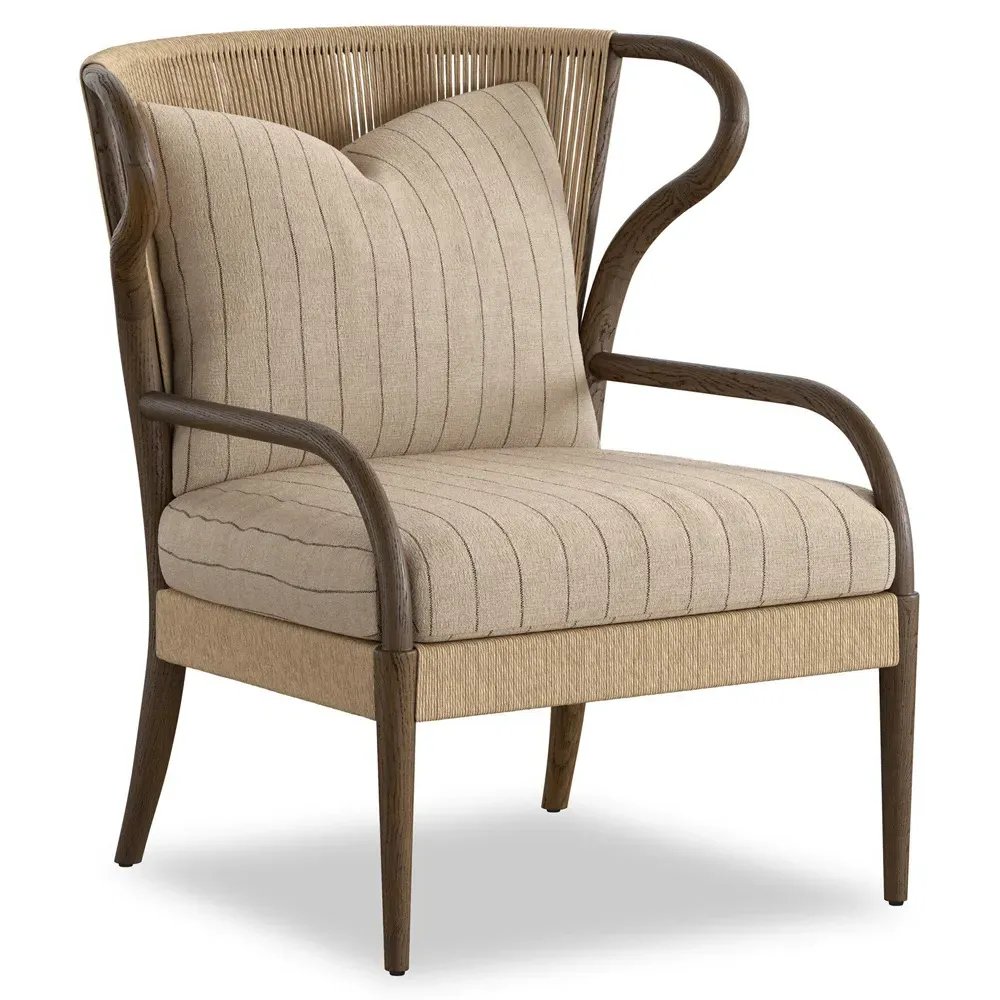 Amira Lavon Wingback Chair - Fawn, Oak
