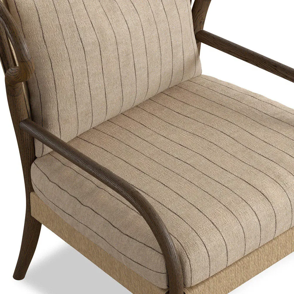 Amira Lavon Wingback Chair - Fawn, Oak