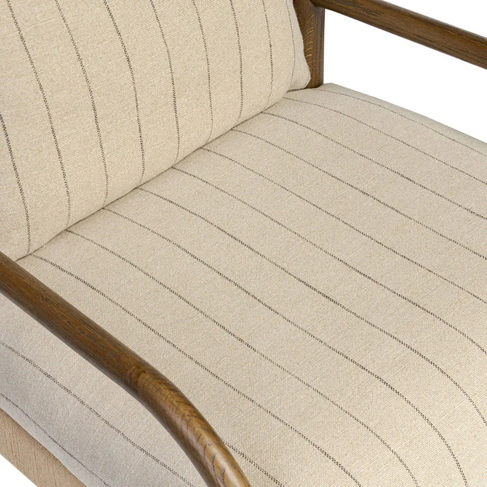 Amira Lavon Wingback Chair - Fawn, Oak